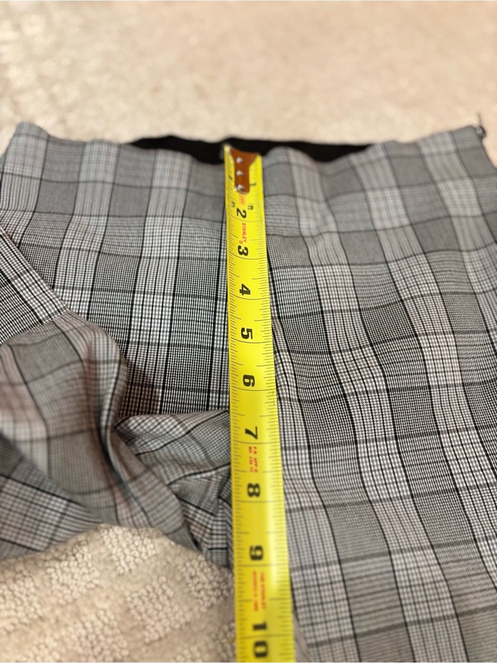 A New Day Plaid High Rise Skinny Ankle Pants Gray Side Zip Stretch Women's 2 - Picture 3 of 8